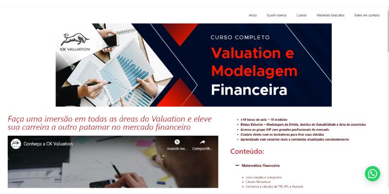 melhor curso de valuation
