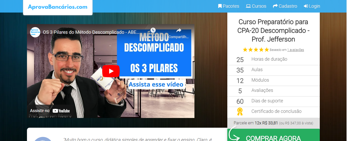 Curso Preparatório para CPA-20 Descomplicado - Prof. Jefferson