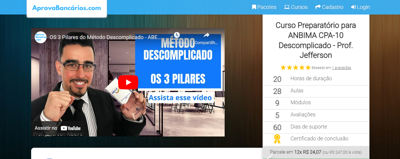  Curso Preparatório para ANBIMA CPA-10 Descomplicado - Prof. Jefferson
