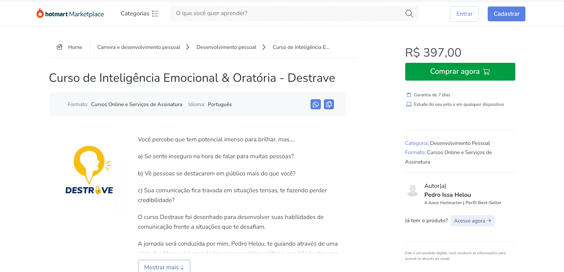Curso de Inteligência Emocional & Oratória - Destrave