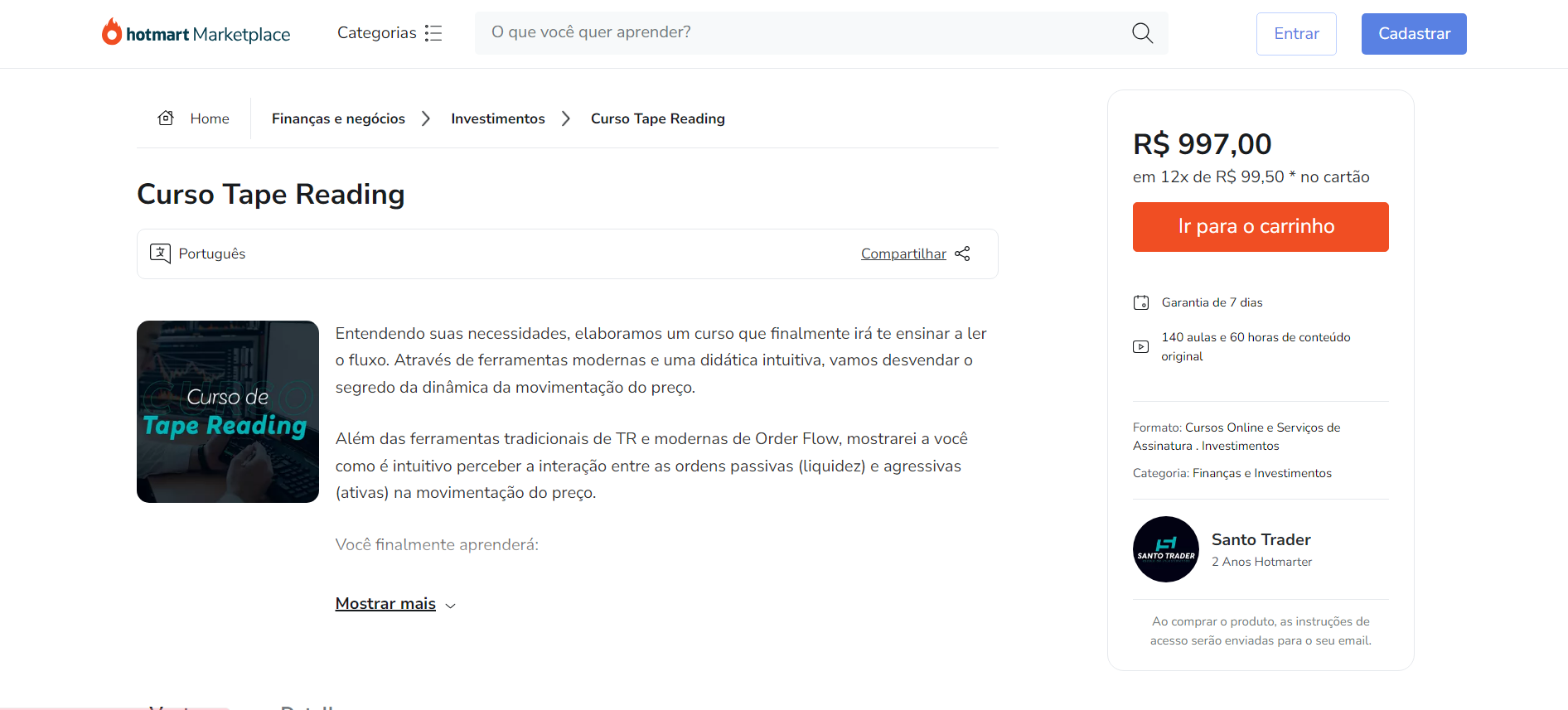 Curso Tape Reading – Santo Trader